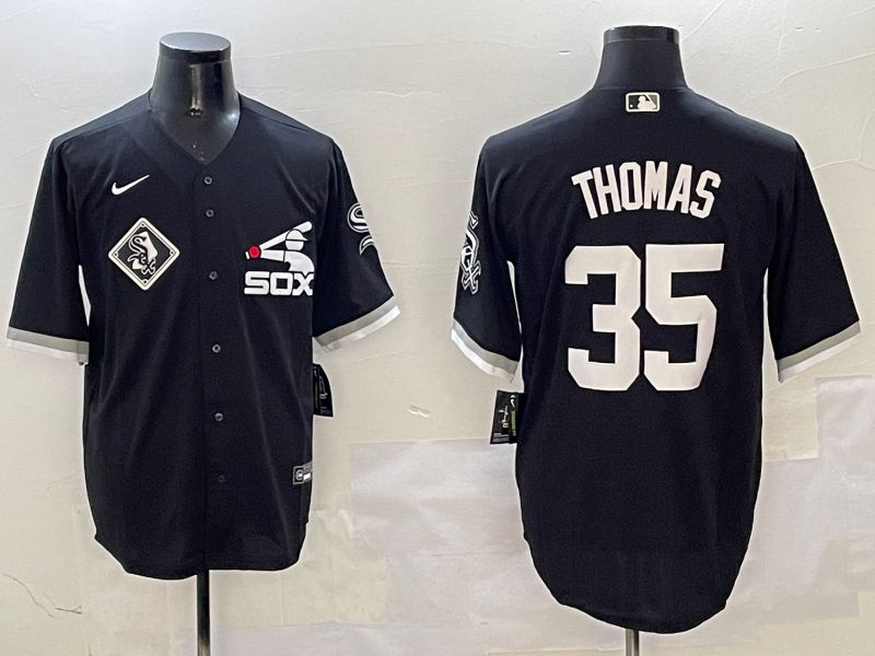 Men Chicago White Sox #35 Thomas Black Game Fashion 2025 Nike MLB Jersey style 6->chicago white sox->MLB Jersey